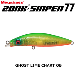 メガバス(MEGABASS) ZONK SINPEN 77 ゴーストライムチャートOB