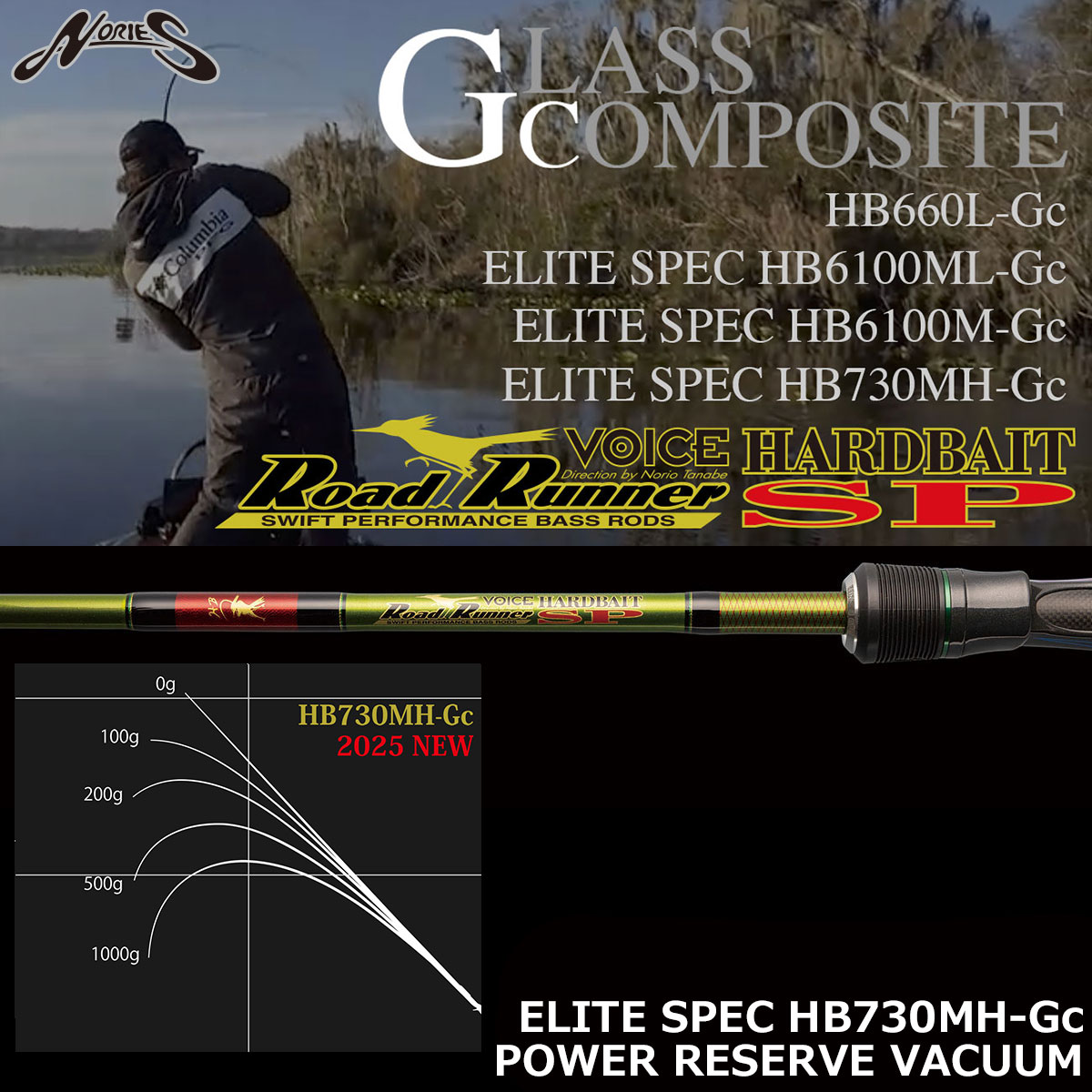 ノリーズ ロードランナー・ヴォイス HB730MH-Gc パワーリザーブバキューム