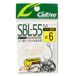 オーナー シングル55バーブレス(ミノー用) SBL-55M #6