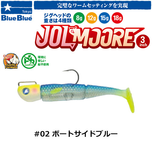 ブルーブルー(BlueBlue) ジョルムーア 3インチ 15g #02 ボートサイドブルー ★お一人様同色1個まででお願いします。